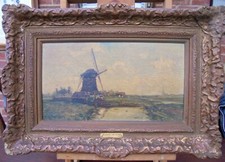 Mulino a vento olio su tavola