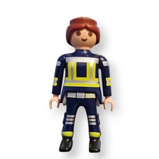 Playmobil personaggio donna THW protezione civile uniforme uso soccorritore strisce di avvertimento