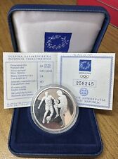 GRECIA MONETA 10 EURO OLIMPIADI ATENE 2004 CALCIO PROOF ARGENTO Q30