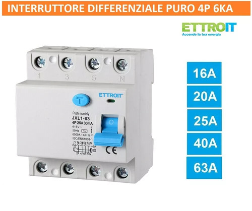 Interruttore differenziale - differenziale, 4p