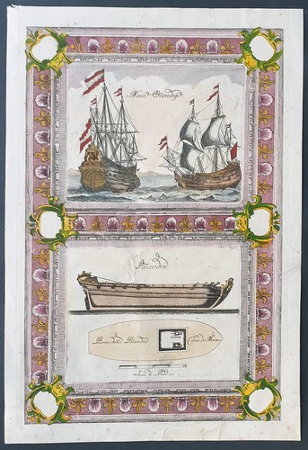 Stampa antica coronelli navi - stampa,