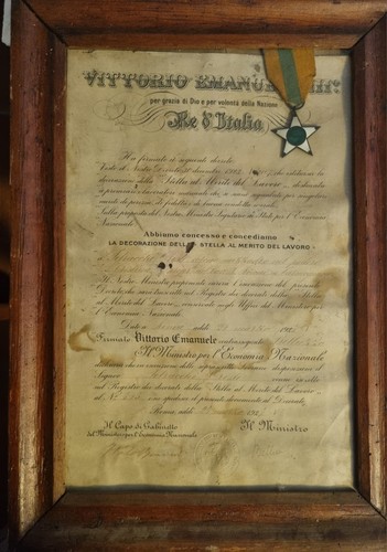 Elmetto attestato storico 1923 - elmetto/attestato,