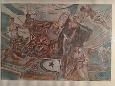 SCUOLA ITALIANA XX SECOLO OPERA DISEGNO A PASTELLI ANNI 50 FIRMATO FIRMA - 1954