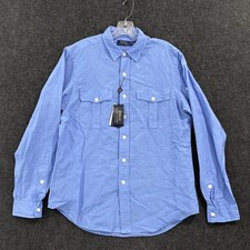 Polo Ralph Lauren camicia uomo blu medio lino seta tasche preppy estate