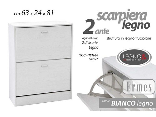 Scarpiera legno ante - legno,