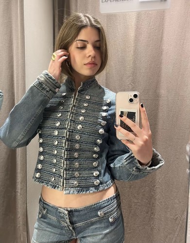 Zara giacca denim aderente - giacca,