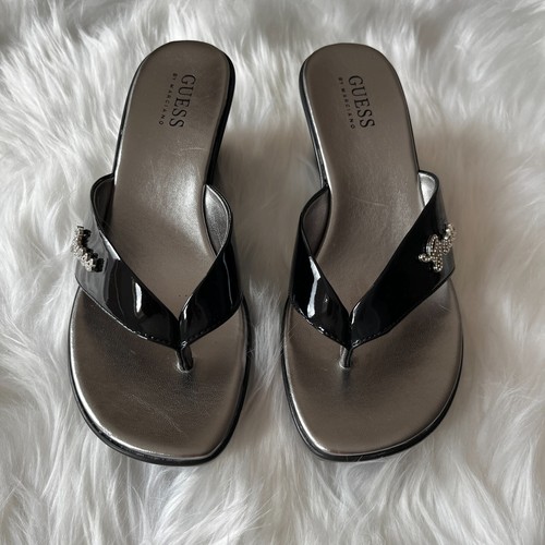 Retro black thong wedge - retro,
