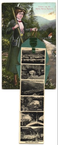Cartolina leporello rathen - leporello, /