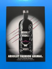 ABSOLUT VODKA FOR FASHION ANIMALS CARTOLINA PUBBLICITARIA