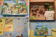 Playmobil 5-12 n. 6931 Recinto Dei Cavalli mancante briglia e corda come da foto