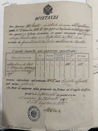 Antico documento quietanza - antico,