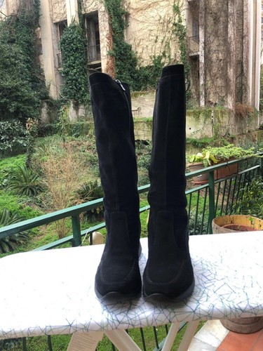 Stivali camoscio nero giardini - stivali,