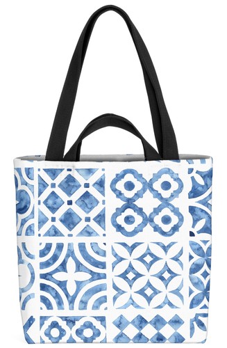 Borsa ornamenti blu bagno