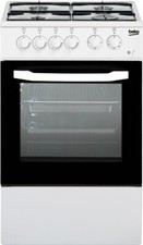 Cucina a Gas 4 Fuochi Beko Forno Elettrico 50x50 cm Coperchio Bianco CSS42014FW