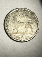 MONETA 1/4 DI BIRR ETIOPIA MENELIK II ARG. g. OLD SILVER COIN