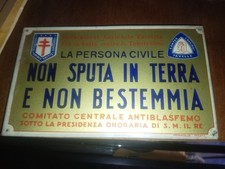 Cartoncino pubblicitario anti tubercolosi divieto sputare epoca originale'35