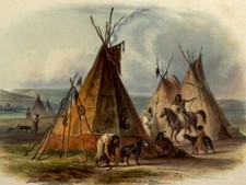 A Skin Lodge of the Assiniboin Indian Chief di Karl Bodmer + spedizione gratuita