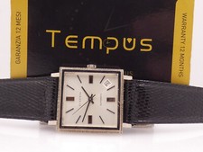 JUVENIA NEW OLD STOCK 18Kt ORO BIANCO AUTOMATIC DATE BARK BEZEL ANNI '70