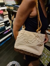 borsa tela e vimini