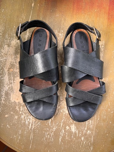 Marni sandali pelle nera - marni,