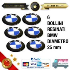 SERIE 6 ADESIVI 3D RESINATI per BMW diametro 25mm stickers adesivo LOGO resinato