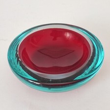 Posacenere tondo in vetro sommerso di Murano - Anni '50-'70  (cod. 1457)