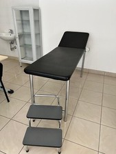 Lettino studio Medico acciaio/pelle ecologica nera, usato ottimo stato. Scaletta