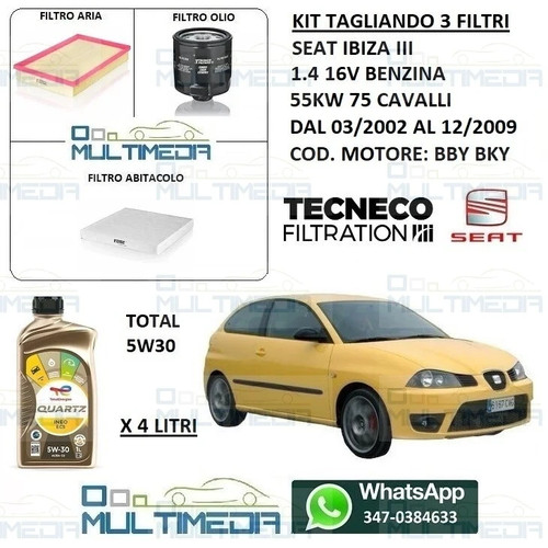 Tagliando filtri olio total - 3,