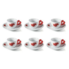 SET 6 TAZZINE CAFFÈ CON PIATTINO GUZZINI LOVE ROSSO 11410165