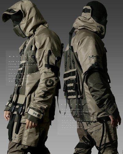 Giacca uomo techwear beige - giacca,