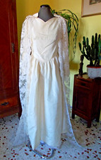 ABITO DA SPOSA VINTAGE COLOR AVORIO STRASCICO IN PIZZO MARCA ROBELLA SPOSE N° 14
