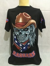 T-shirt uomo con stampa Heavy Metal Teschio con Cappello maglietta maglia TG S