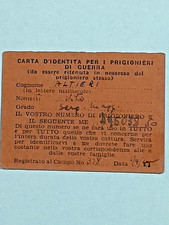 1943 CARTA IDENTITA' PRIGIONIERI DI GUERRA - formato: 7x5 cm.  VEDI