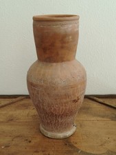 Antica anfora terracotta smaltata 45cm, rustic glazed handled jar