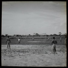 Magic lantern slide - lantern, football