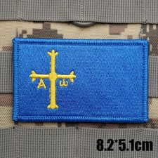 Patch Espagne – Drapeau Asturies Croix de la Victoire 8.2×5.1 cm Velcro©