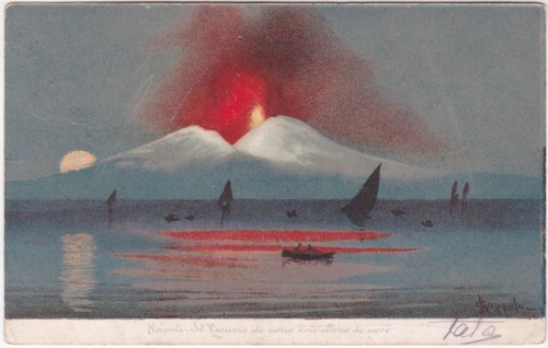 Napoli vesuvio di notte - -,
