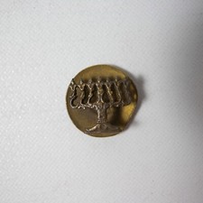 ANTICO BOTTONE GEMELLO IN METALLO DORATO CANDELIERE CANDELABRO 7 BRACCIA 1800