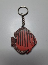 PORTACHIAVI VINTAGE IN GOMMA DISCUS SERA _ MANGIME ACQUARIO PESCI GADGET 