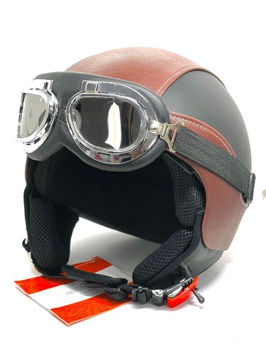 Casco vintage ecopelle - in,