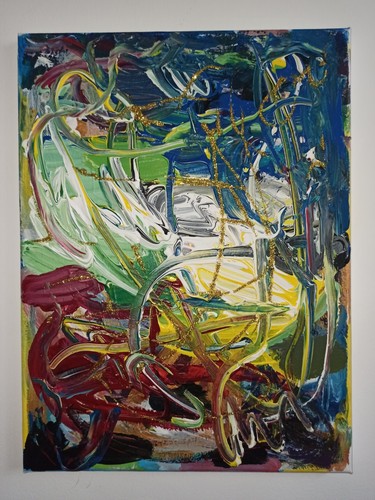 Quadro astratto dipinto mano - quadro,