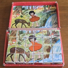 Blocchi puzzle per bambini fiaba 6 lati vintage Vienna Austria cartone