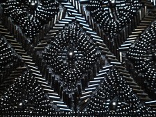 BORSA BORSETTA NERA ELEGANTE PERLINE BAGUETES Moda Fashion Offerte