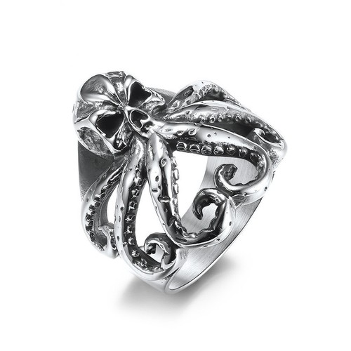 Anello polpo acciaio inox - in,