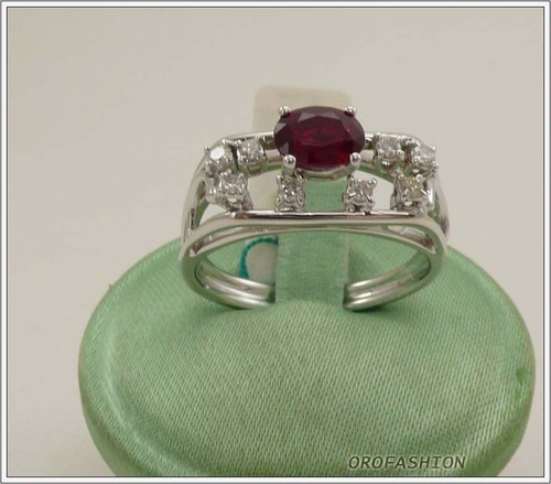 Anello oro bianco - 18kt, con