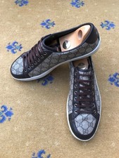 Gucci Trainer Sneaker Ace Scarpe Monogram Low Top Tela Uomo UK 9 US 10 EU 43