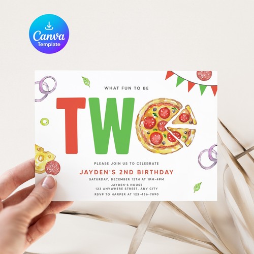 Invito pizza compleanno - invito, 2°