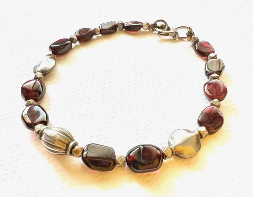 Bracciale granato scuro e - bracciale,