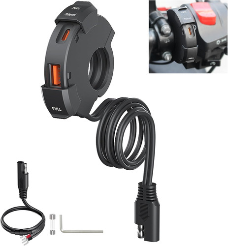 Presa usb moto 18w 0 - qc, 30w