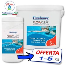 Bestway CLORO Lunga Durata 90% da 20 gr  → 1 / 5 Kg  Tricloro per Acqua Piscina